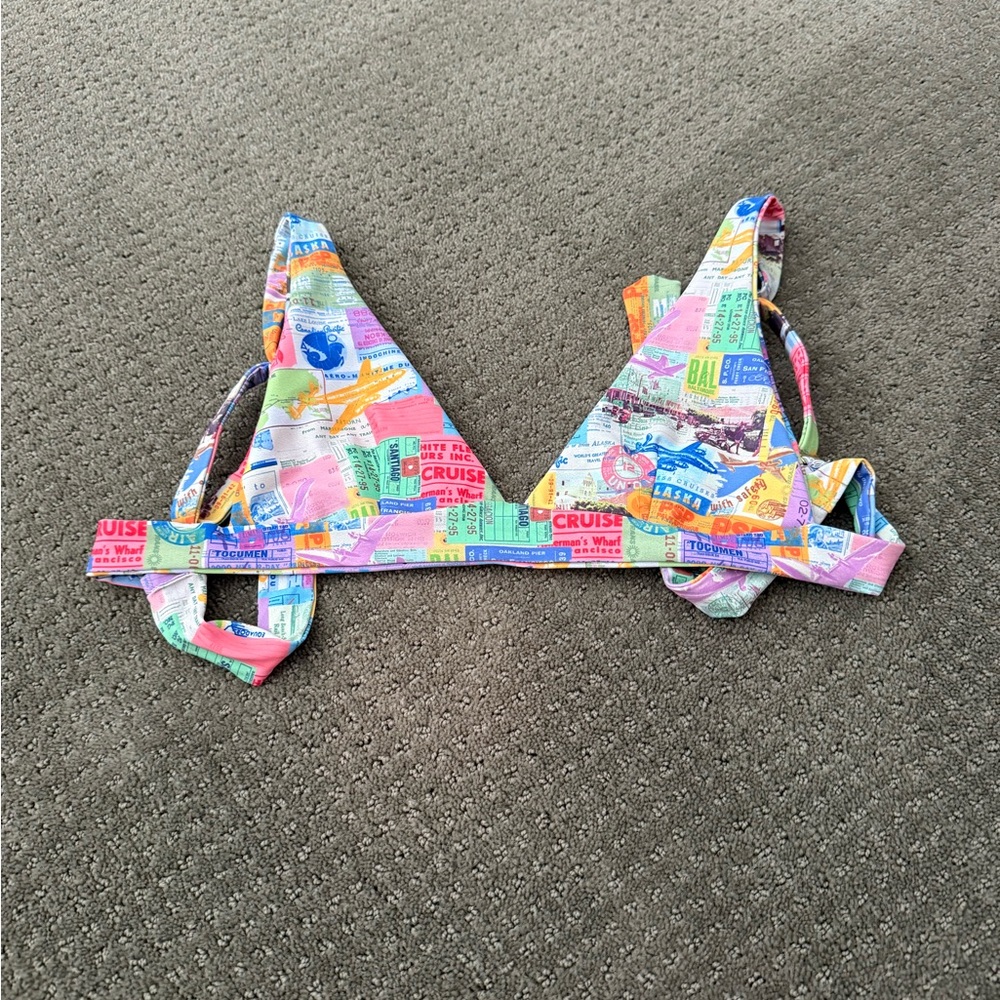 Skatie Multicolor Graphic Bikini Top